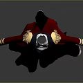 Game Movie Character Costume With Pink Sleeves Black Skirt Bow Tie And Golden Decorations