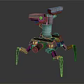 Futuristic Mechanical Creature With Multi Legged Robotic Structure And Weaponized Top 3d model