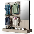 Clothing Display Rack With Diverse Apparel And Shoes