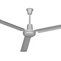White Ceiling Fan With Three Sleek Blades For Modern Home Indoor Use