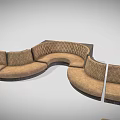 Curved Modular Public Chairs With Upholstered Seats And Dark Frames For Lounge Areas
