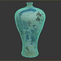 Traditional Chinese Porcelain Vase With Blue Red Patterns And Human Figures