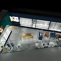Half&Half Modern Boutique Store With Display Shelves Mannequin Round Mirrors And Green Plant