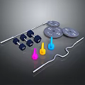 Complete Home Gym Fitness Equipment Set With Dumbbells Barbells Weight Plates And Colorful Grips