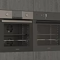 Modern Kitchen With Built In Siemens Double Ovens And Wooden Cabinetry