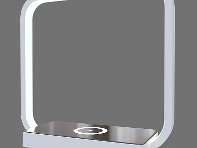Modern Sleek Desk Lamp With White Frame Ring Light And Smooth Base 3d model