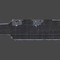 Modern Military Weapon Warship With Large Deck Gray Hull And Red Bottom