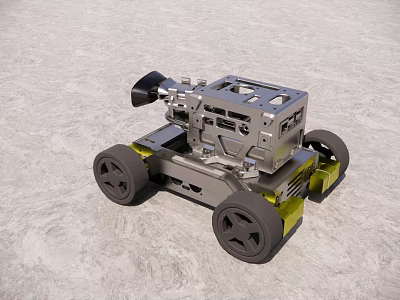 Industrial Mobile Robot Equipment With Metal Structure And Durable Wheels 3d model