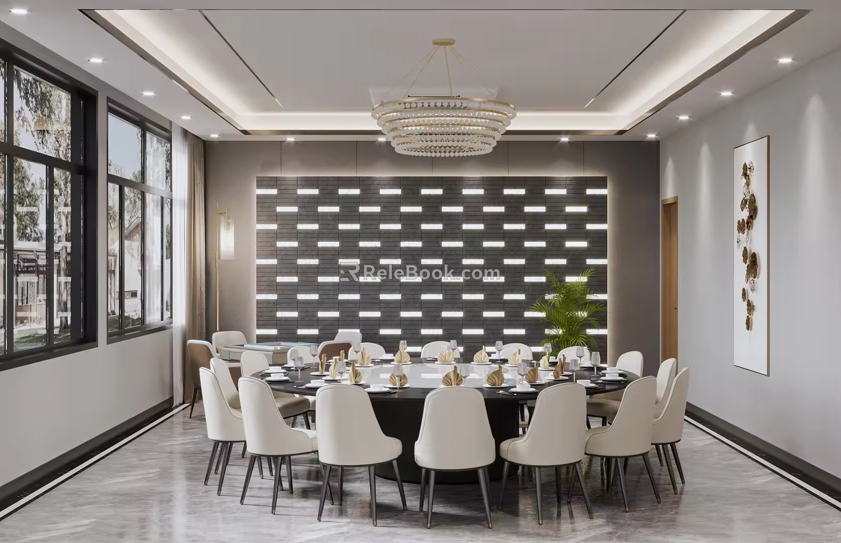 Modern Restaurant Out 3d model
