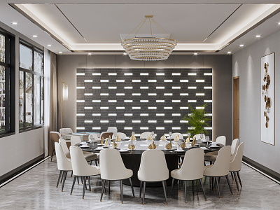 Modern Restaurant Out 3d model