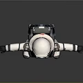 White And Red Protective Suit With Helmet Goggles Backpack And Ice Axe