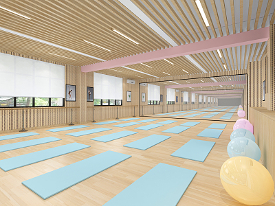 Modern Yoga Room 3d model