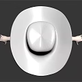 Cartoon Cowboy Character With White Hat Mustache And Blue Pants 3d model