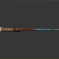 Traditional Handcrafted Decorative Knife With Woven Red Handle And Patterned Blade