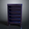 Dark Wooden Bookcase Furniture with Multiple Shelves and Classic Design