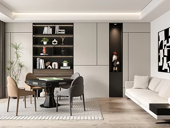 Modern Chess Room Chess Room Mahjong Room 3d model