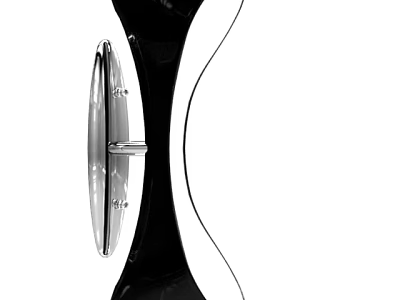 Modern Curved Black Silver Metal Wall Lamp For Indoor Home Decor Lighting 3d model