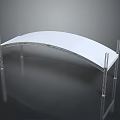Modern White Arc Shaped Furniture With Metal Frame And Smooth Surface