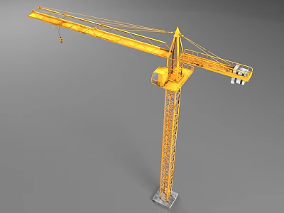 Industrial Tower Crane Heavy Equipment With Long Boom And Stable Steel Structure 3d model