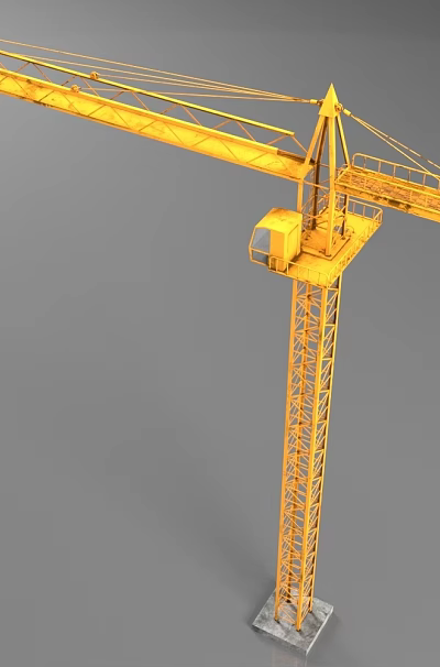 Industrial Tower Crane Heavy Equipment With Long Boom And Stable Steel Structure 3d model