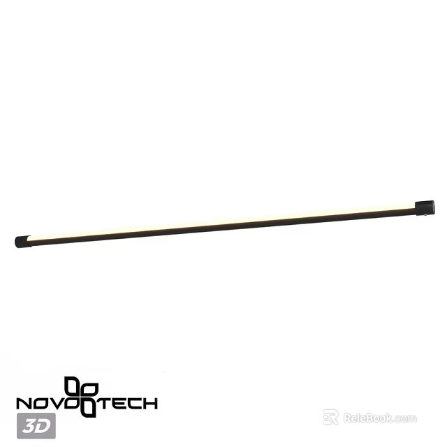 Sleek Long Black Ceiling Light With LED Lighting For Modern Home Interior 3d model 