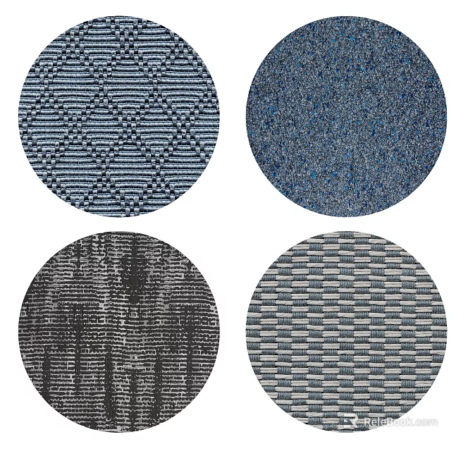 Various Round Rugs With Different Patterns And Textures For Home Decor 3d model 