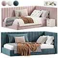 Modern Bed Designs With Pink And Blue Headboards Pillows And Cozy Blankets