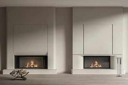 Modern Fireplace Background Wall 3d model