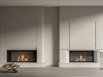 Modern Fireplace Background Wall 3d model