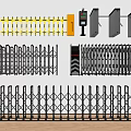 Security Access Control Equipment With Barrier Gates Retractable Doors And Recognition Devices 3d model