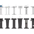Various Modern Podium Designs In White And Black Colors For Events And Presentations