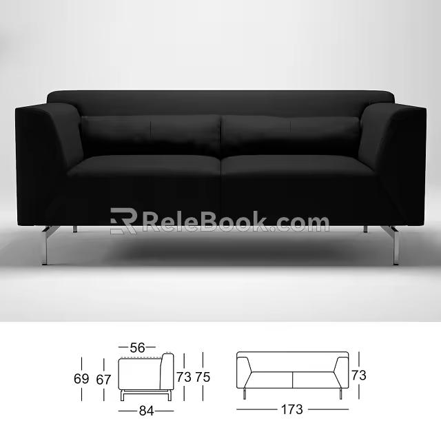 Double sofa 3d model