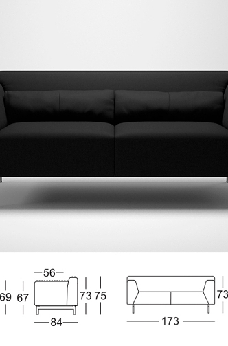 Double sofa 3d model