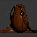 Orange Leather Crossbody Bag With Flap Design And Adjustable Shoulder Strap