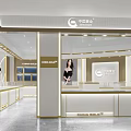 China Gold Jewelry Store Modern Interior With Bright Lighting And Display Counters