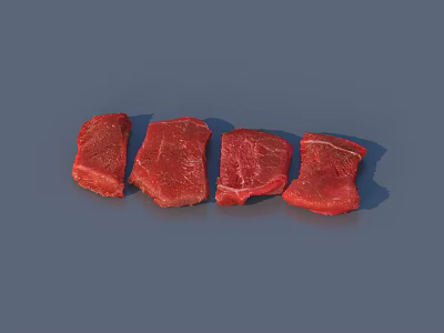 Fresh Red Raw Beef Slices With Juicy Texture And High Quality Meat 3d model