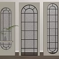 Nordic Cream Style Entrance Porch Partition Glass Partition 3d model