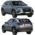 Hyundai SUV Front And Rear Exterior With Modern Headlights Tail Lights And Sporty Wheels