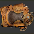 Genuine Leather Saddle as Daily Living Essential with Brown Finish Straps and White Base