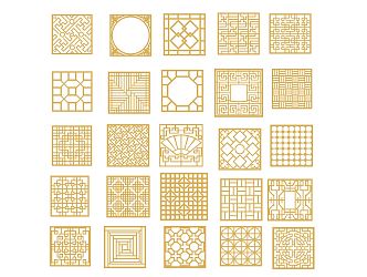 New Chinese-style openwork window 3d model