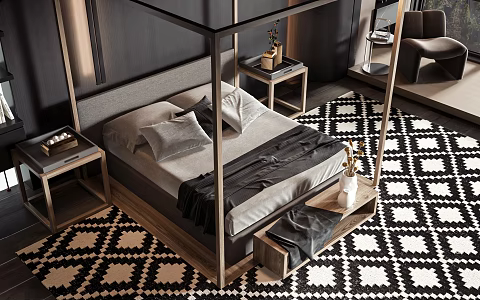 Style Commodity Bed 3d model