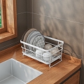 Modern Japanese Dish Rack Kitchen Storage Rack 3d model