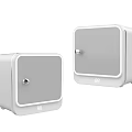 Two White Square Compact Household Appliances For Daily Use With Modern Design