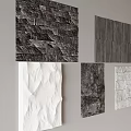 Modern Interior Background Wall Designs With Stacked Stone Wooden Plank And Ruffled Textures