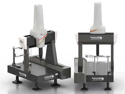 Hexagon Precision Measurement Industrial Equipment With White Top And Black Base 3d model