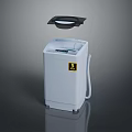 White Compact Desktop Computer With Open Lid Control Panel And Warning Label Cable