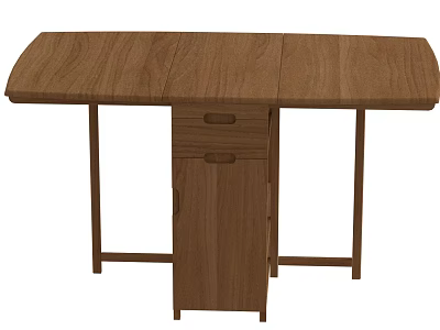 Wooden Dining Table Featuring Storage Cabinet And Drawer For Dining Room 3d model