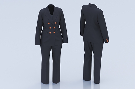 Suit, work clothes, formal wear, business wear, professional uniform, suit and tie 3d model