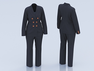 Suit, work clothes, formal wear, business wear, professional uniform, suit and tie 3d model