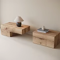 Modern solid wood bedside table lamp 3d model